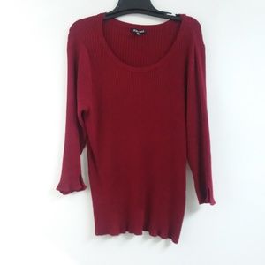 SWEATER ROZ & ALI BURGUNDY SIZE 2X